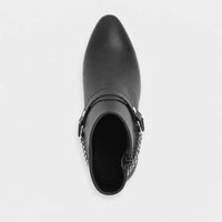 Boots Harness Chain Block Heel