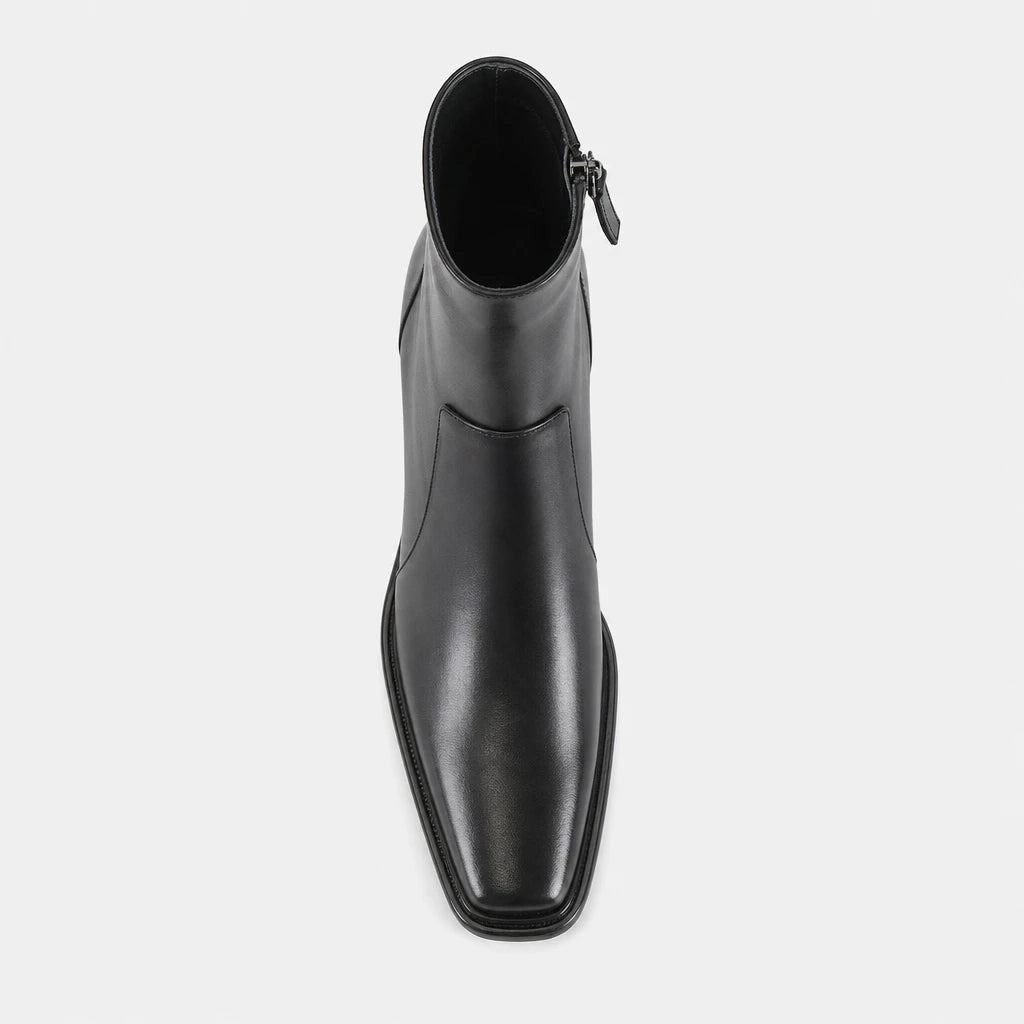 Boots Microfiber Cow Leather Square Toe