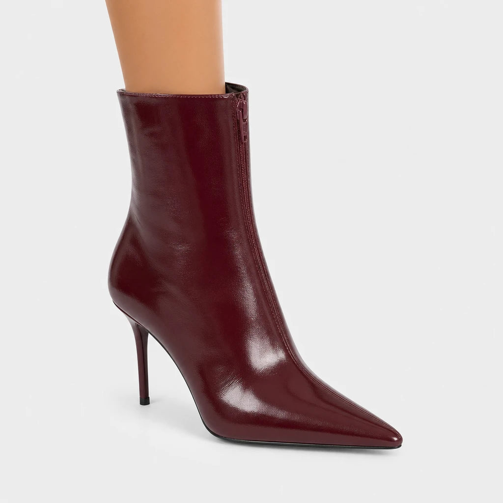 Boots Patent Leather Pointed Toe