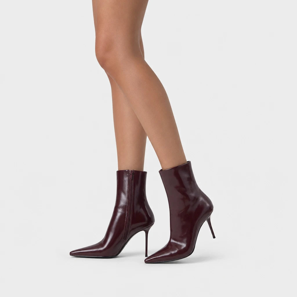 Boots Patent Leather Pointed Toe