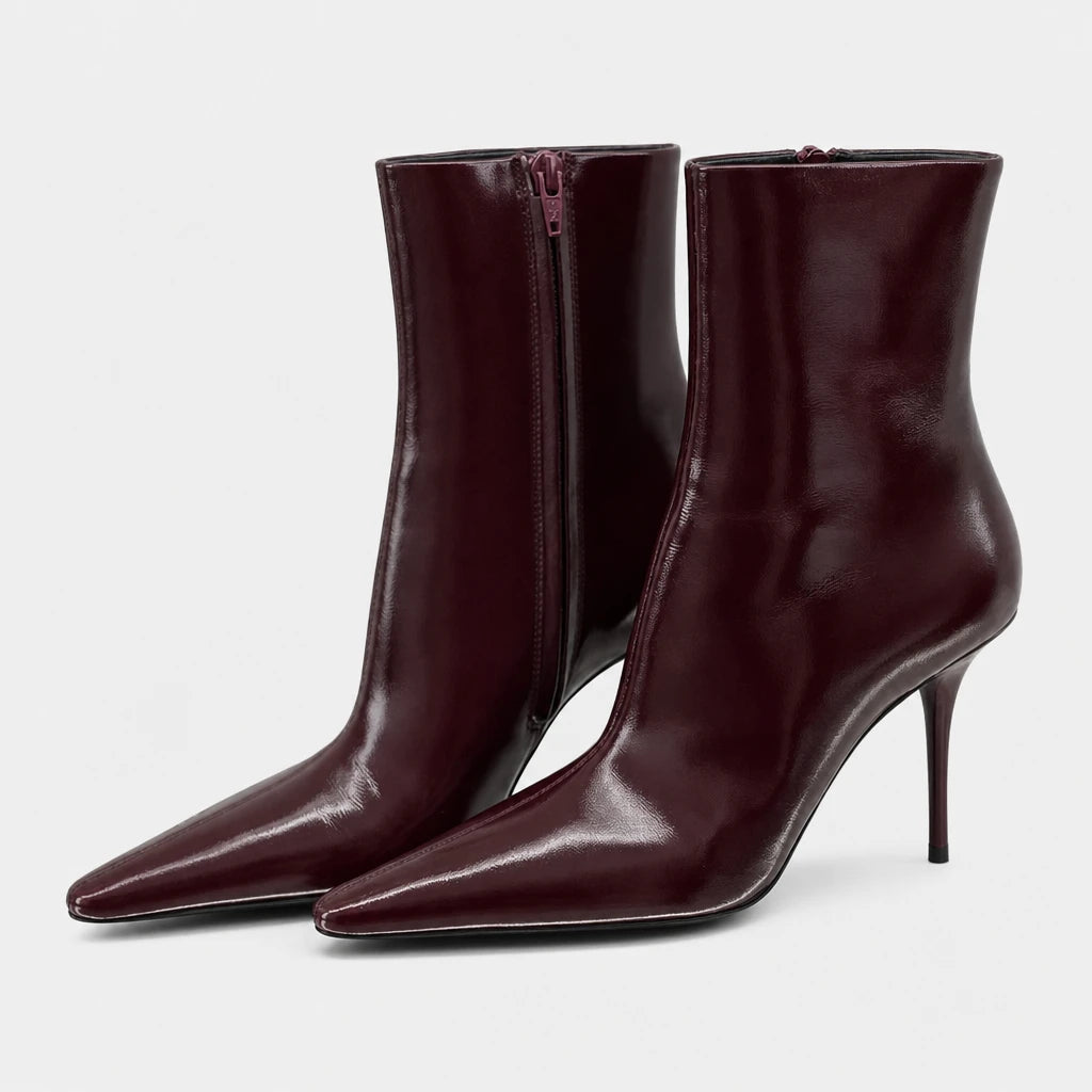 Boots Patent Leather Pointed Toe