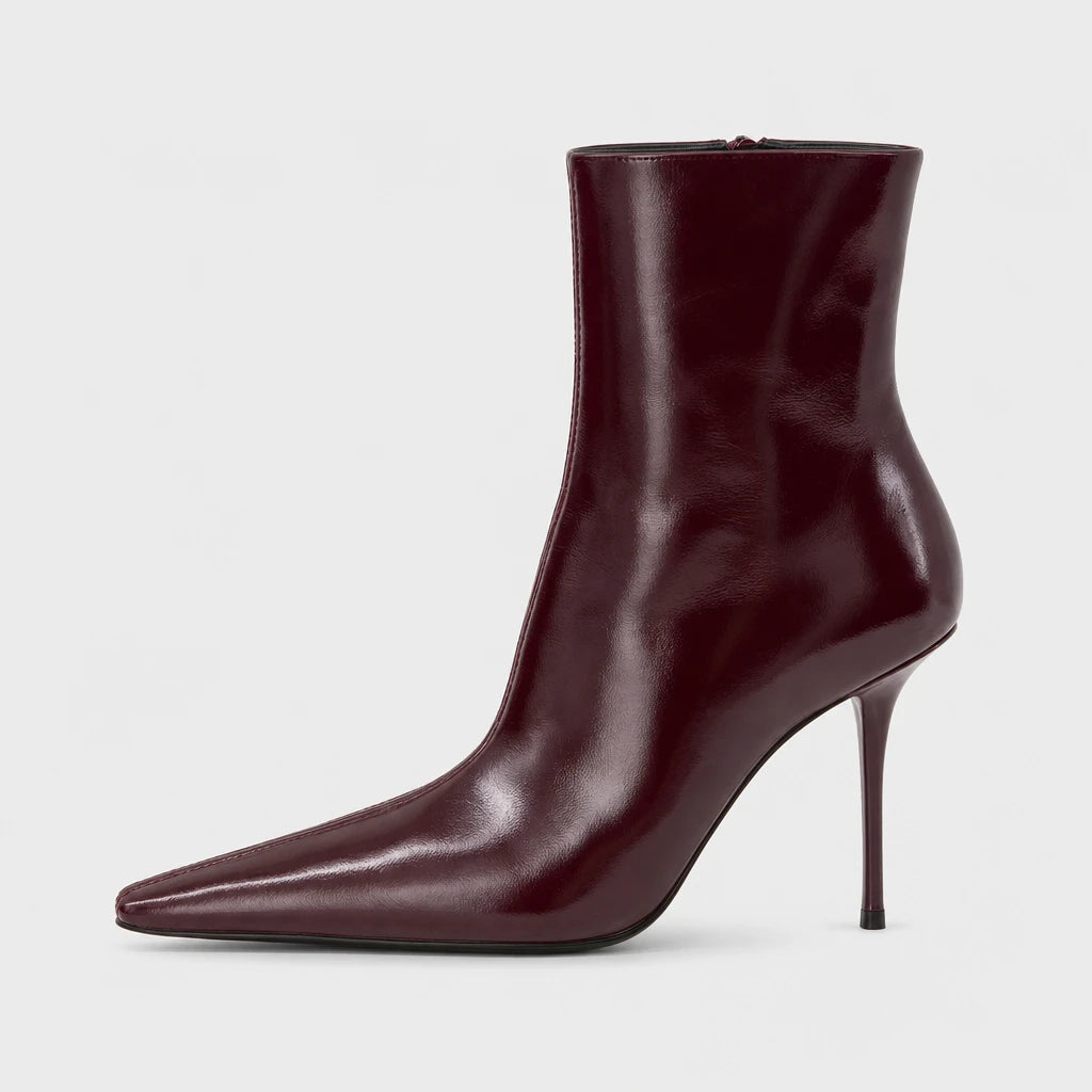 Boots Patent Leather Pointed Toe