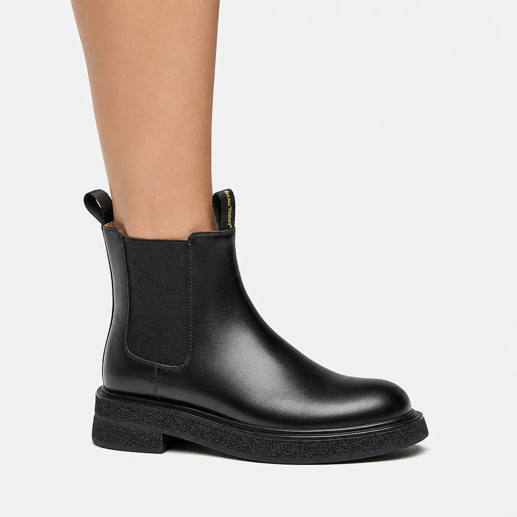 Boots Pigskin Calfskin Leather Platform