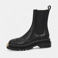 Boots Platform Gold Metal Toe Detail