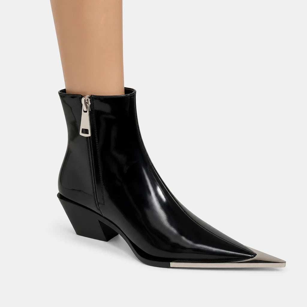 Boots Pointed Toe Chunky Heel