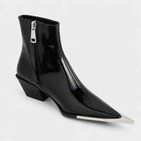 Boots Pointed Toe Chunky Heel