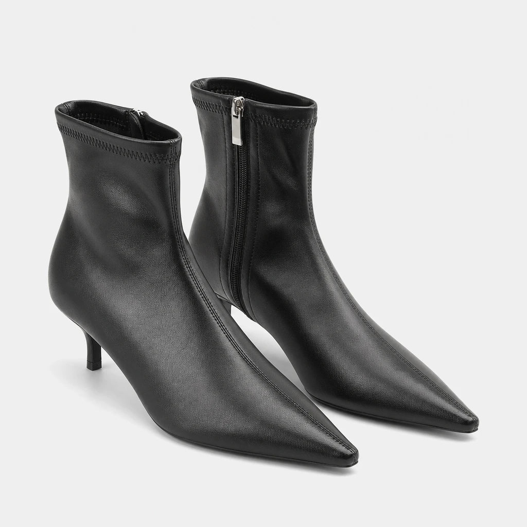Boots Pointed Toe Low Thin Heel