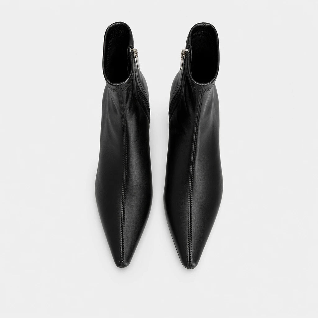 Boots Pointed Toe Low Thin Heel