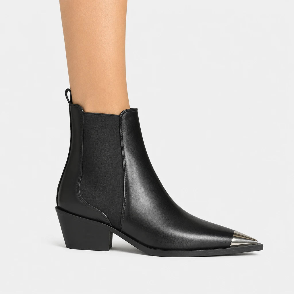 Boots Pointed Toe Metal Cap