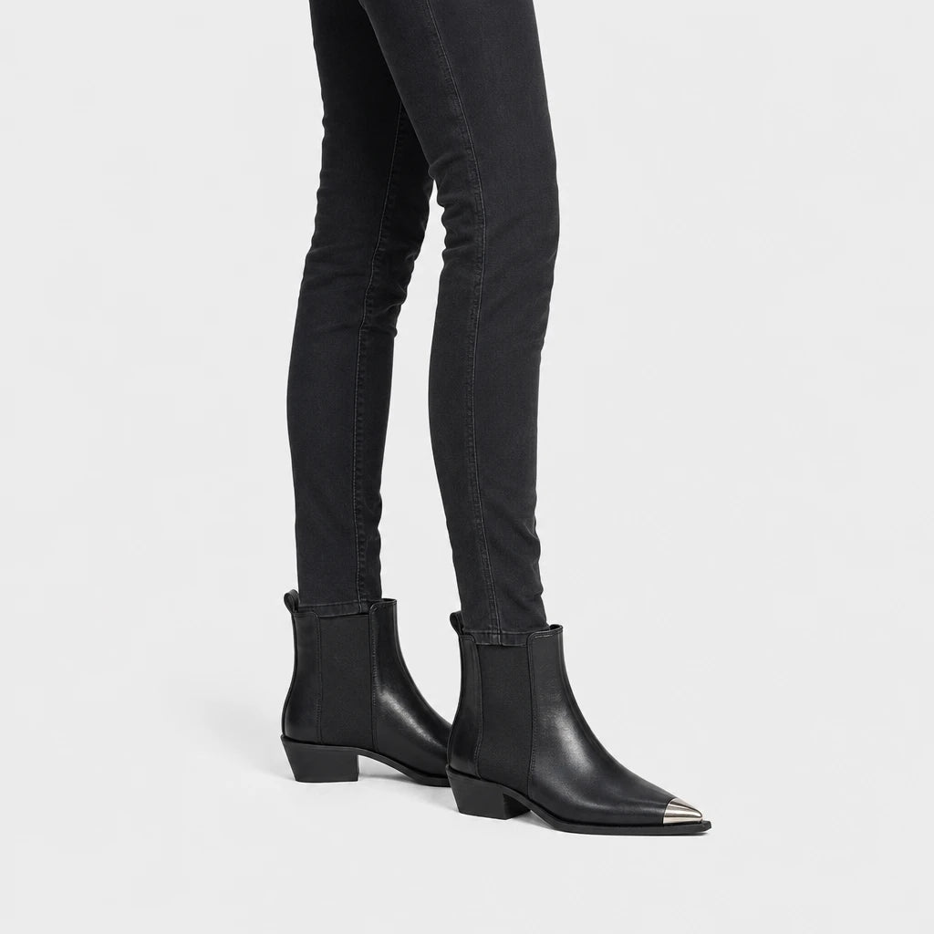 Boots Pointed Toe Metal Cap