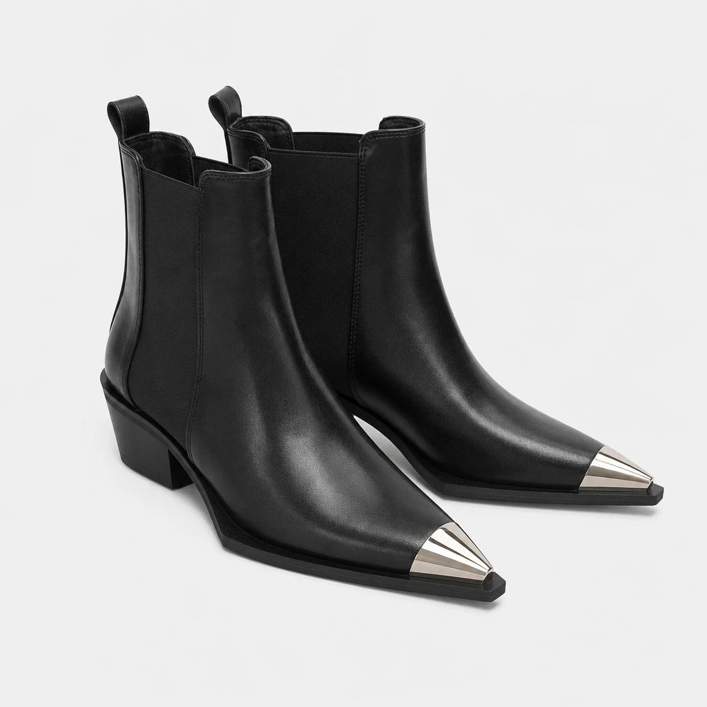 Boots Pointed Toe Metal Cap