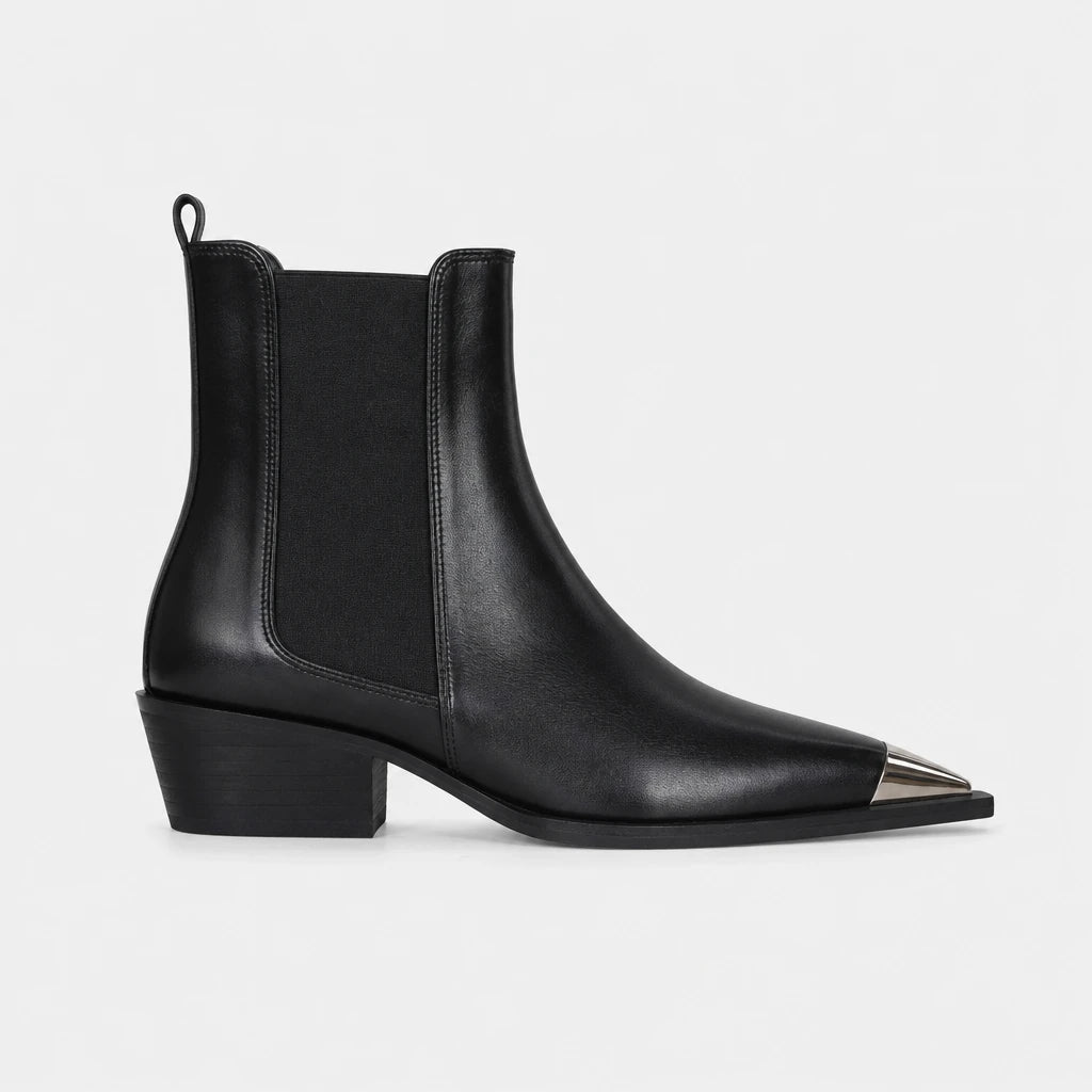 Boots Pointed Toe Metal Cap