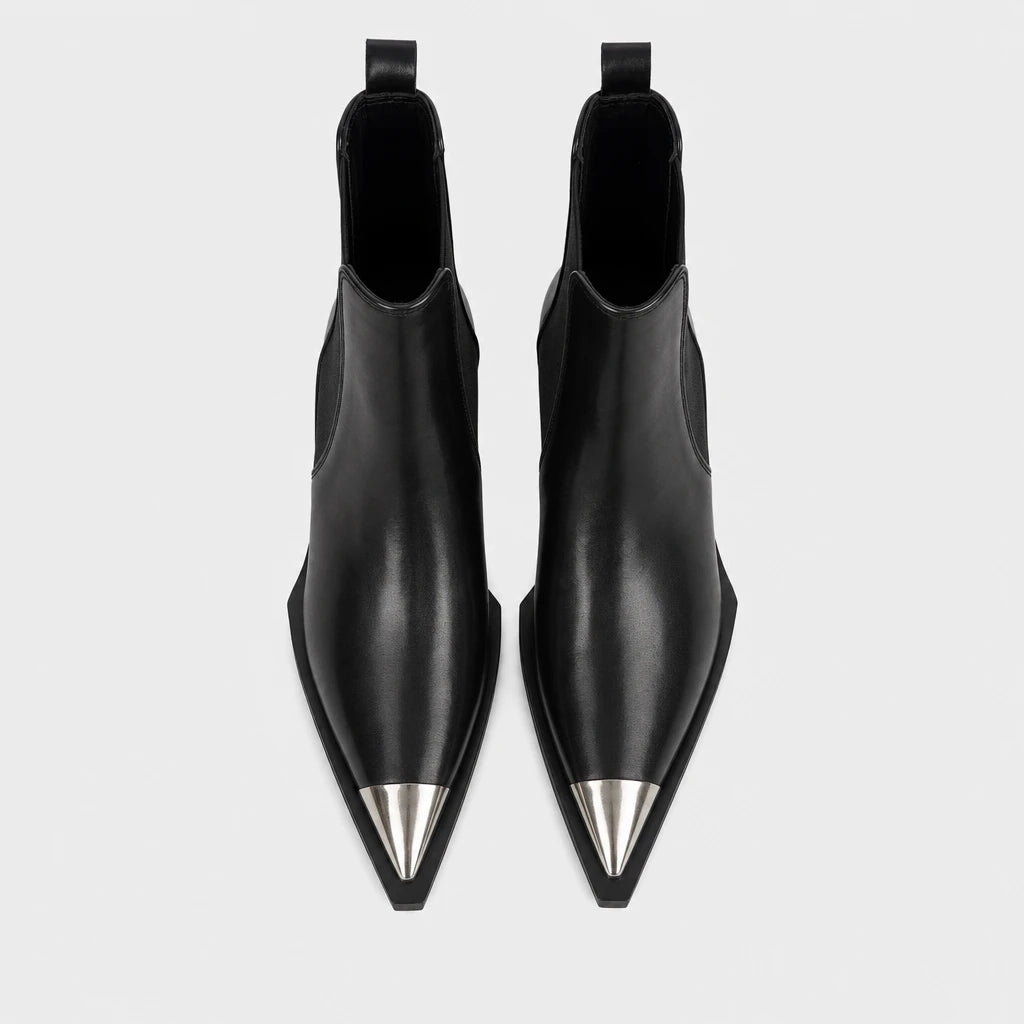 Boots Pointed Toe Metal Cap