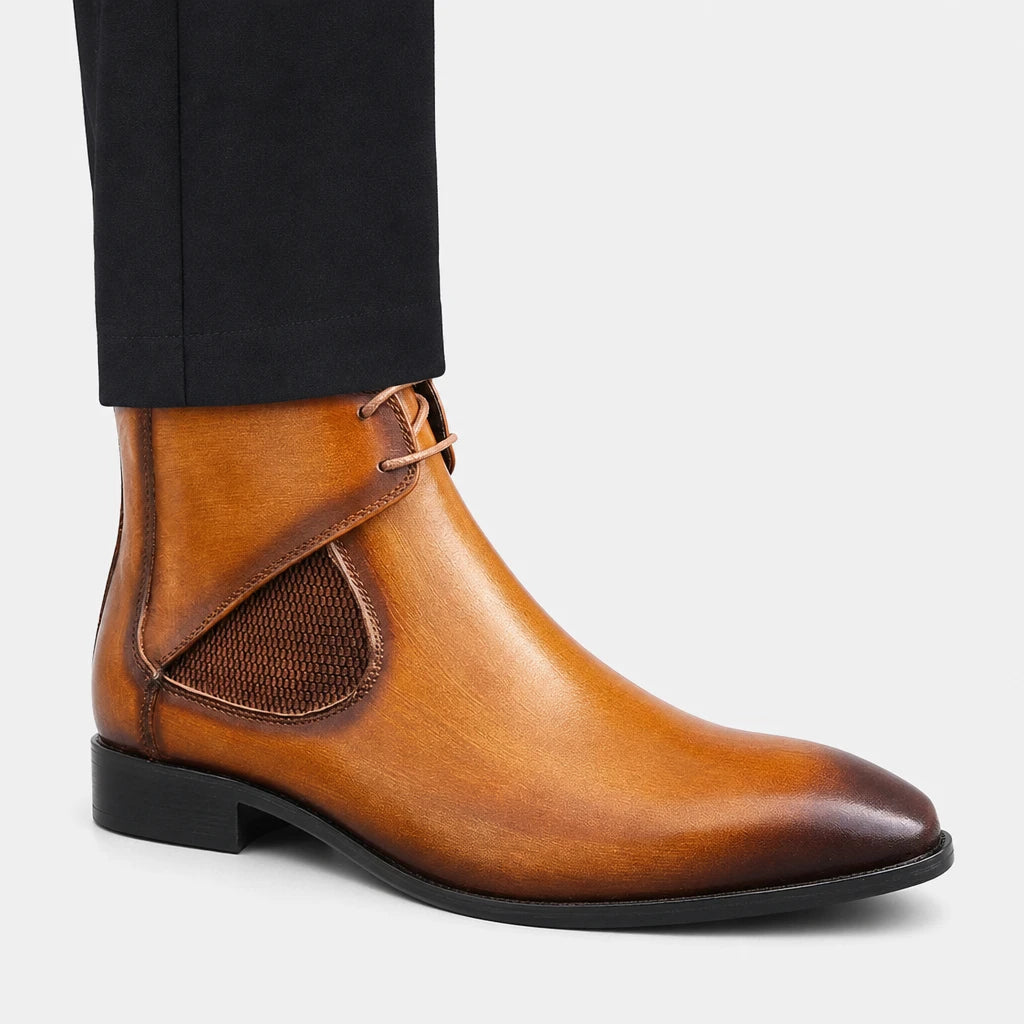 Boots Polyester Pointed Toe Lace-Up