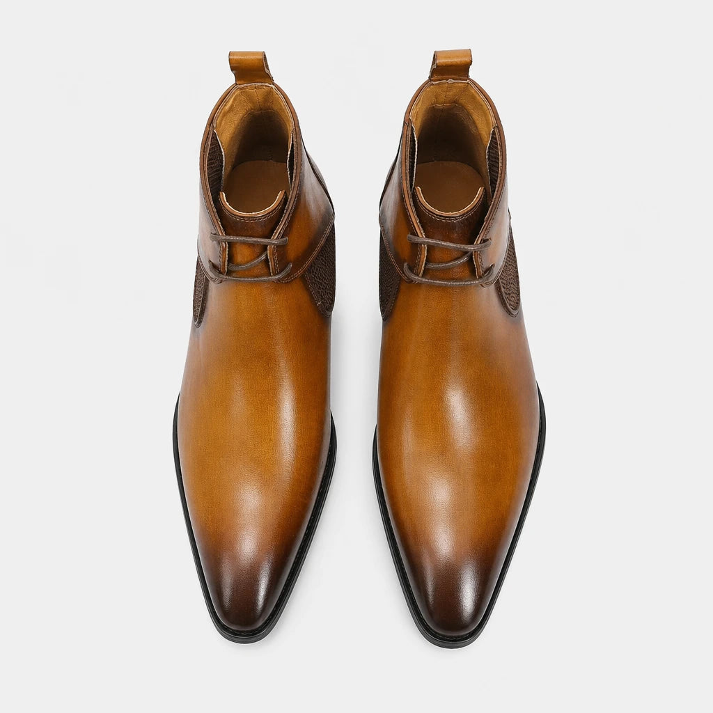 Boots Polyester Pointed Toe Lace-Up