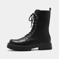 Boots PU Leather Black Mid-Calf