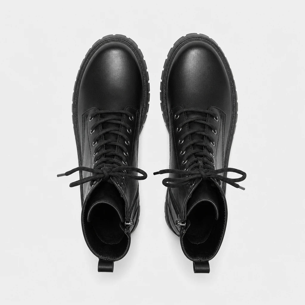 Boots PU Leather Black Mid-Calf