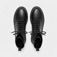 Boots PU Leather Black Mid-Calf