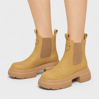 Boots Split Leather Chelsea Thick-Soled
