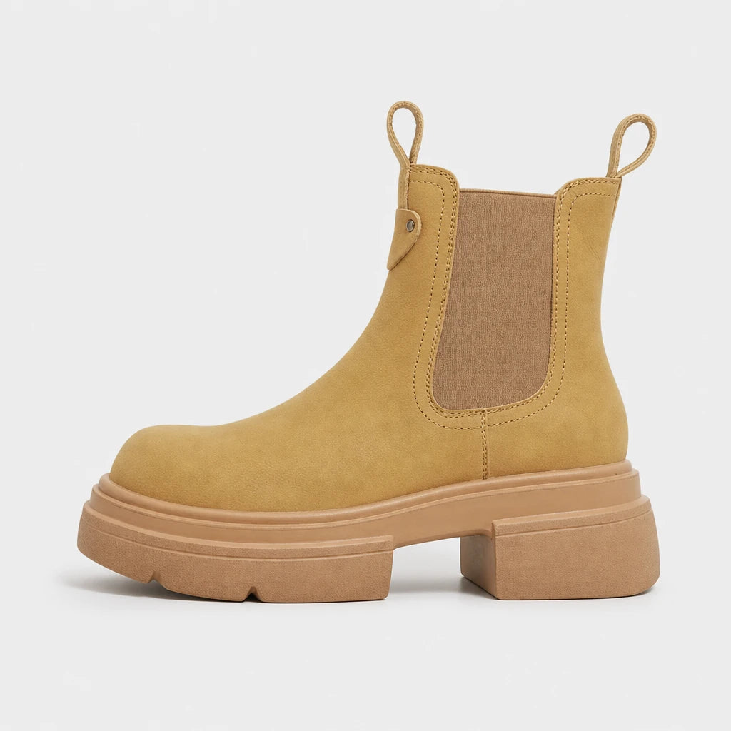 Boots Split Leather Chelsea Thick-Soled