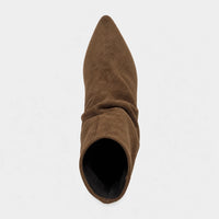 Boots Suede Brown Pleated