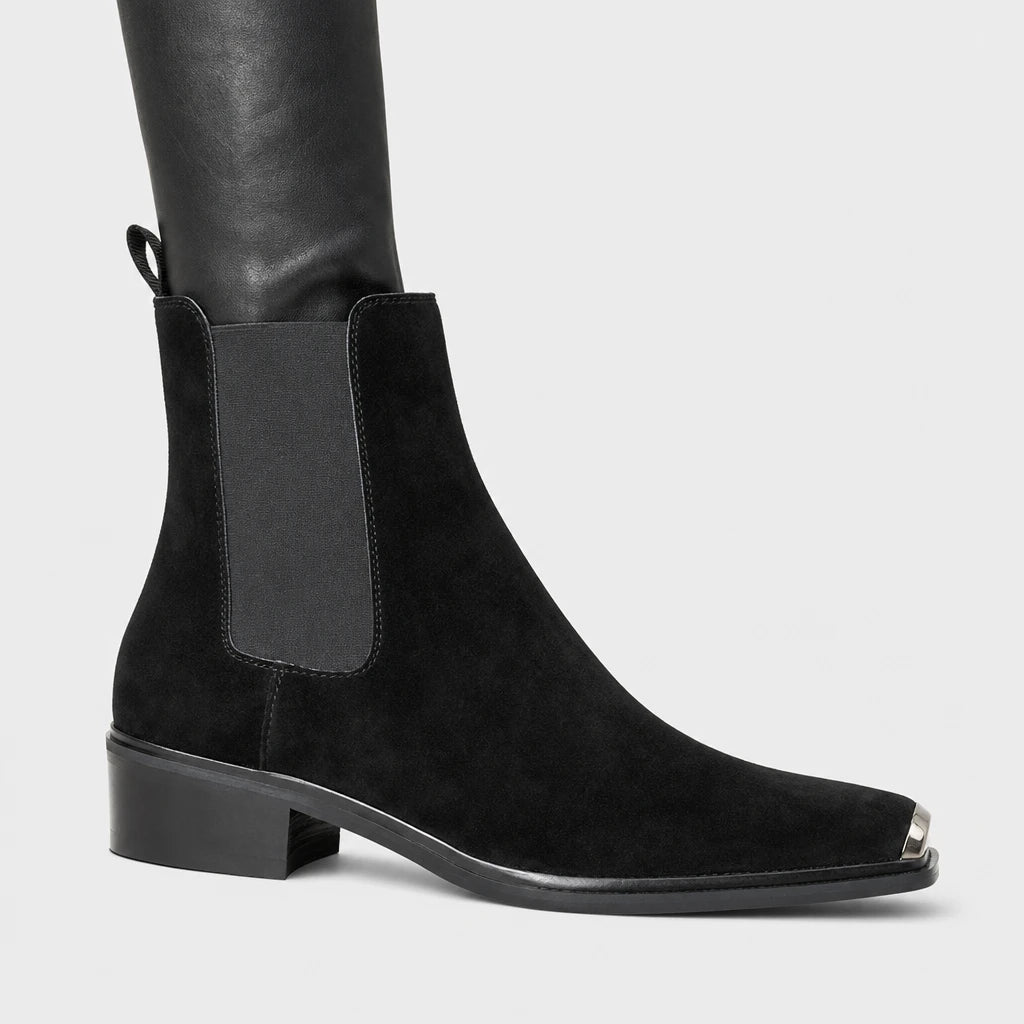 Boots Suede Metal Toe