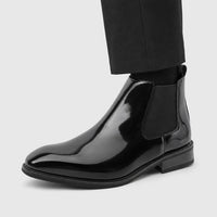 Boots Synthetic Patent Leather Black PU