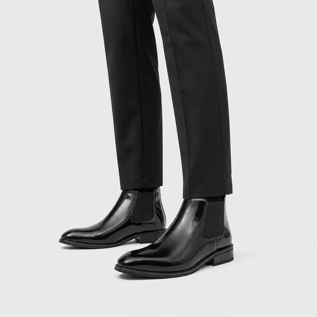 Boots Synthetic Patent Leather Black PU
