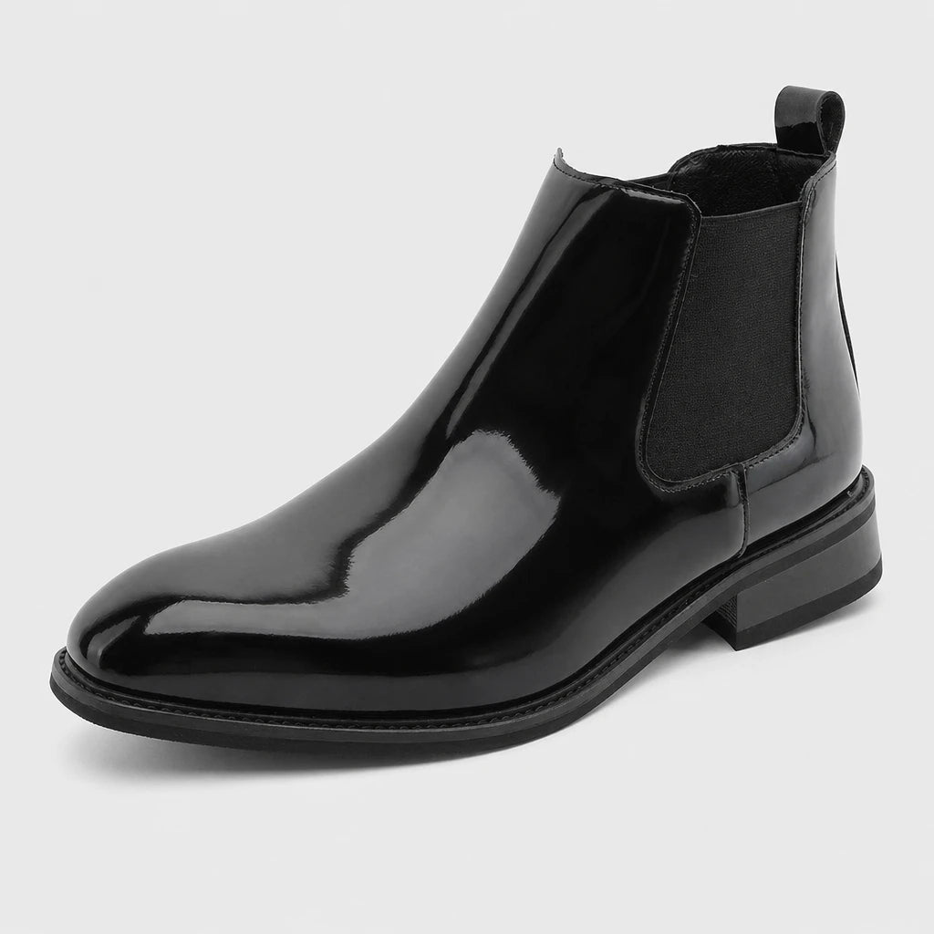 Boots Synthetic Patent Leather Black PU