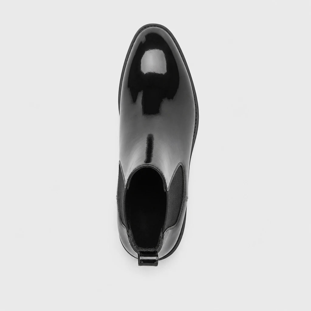 Boots Synthetic Patent Leather Black PU