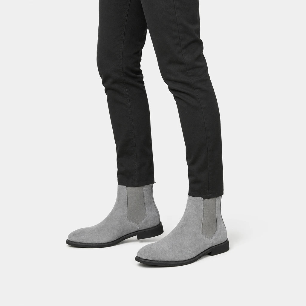 Boots Synthetic Suede Gray Chelsea