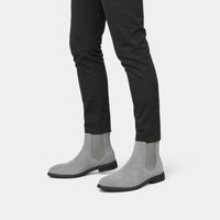 Boots Synthetic Suede Gray Chelsea