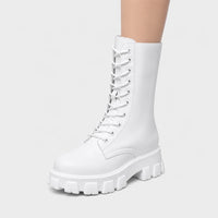 Boots White Lace-Up