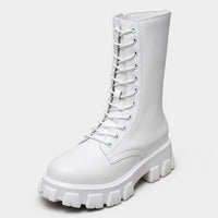 Boots White Lace-Up