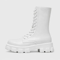 Boots White Lace-Up