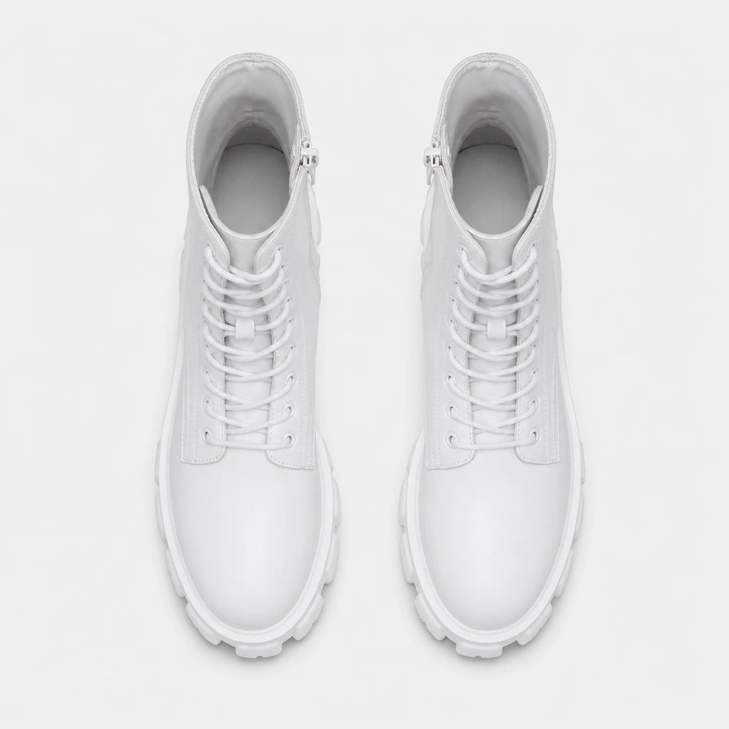Boots White Lace-Up