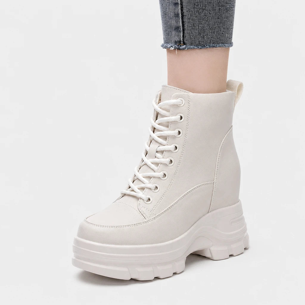 Boots White Platform Wedge