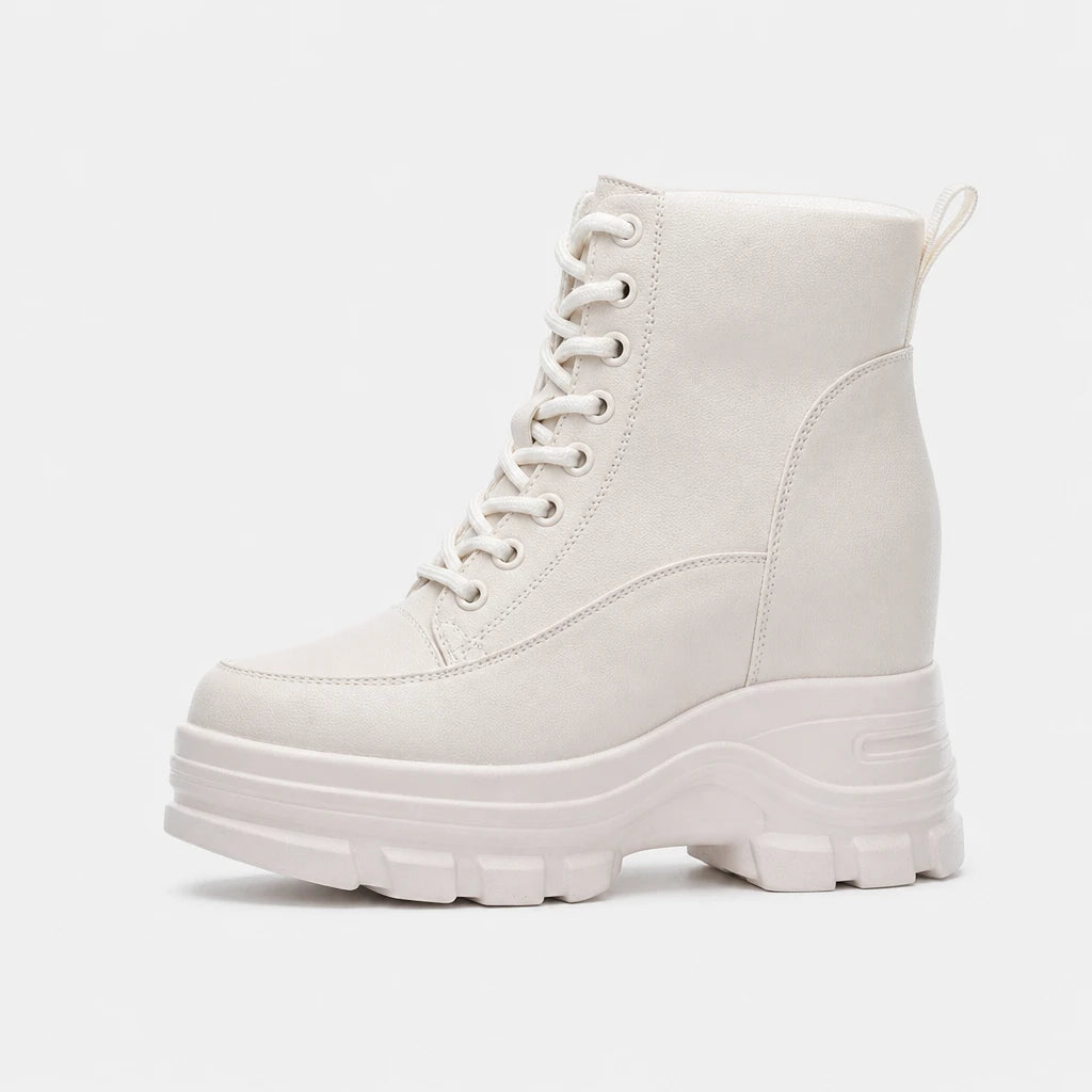Boots White Platform Wedge