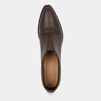 Brown Chunky Heel Chelsea Boots Pointed Toe