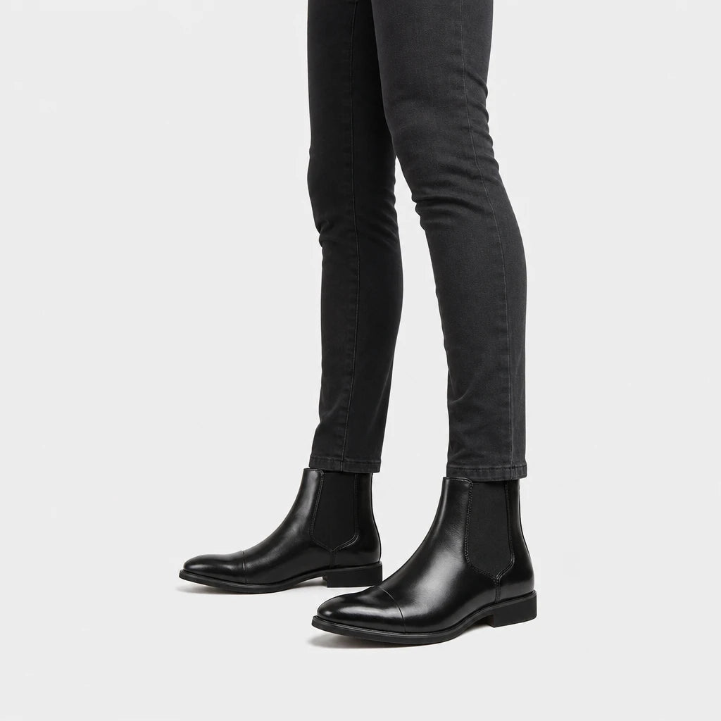 Business Black Leather Chelsea Boots
