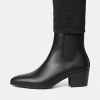Chelsea Boots Men Pointed Toe High Heel