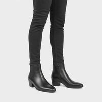 Chelsea Boots Men Pointed Toe High Heel