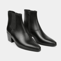 Chelsea Boots Men Pointed Toe High Heel