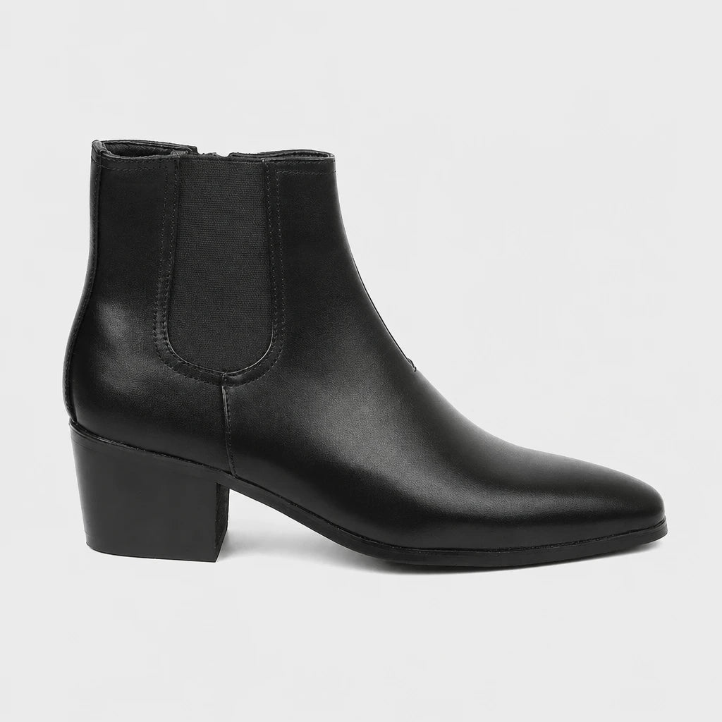 Chelsea Boots Men Pointed Toe High Heel