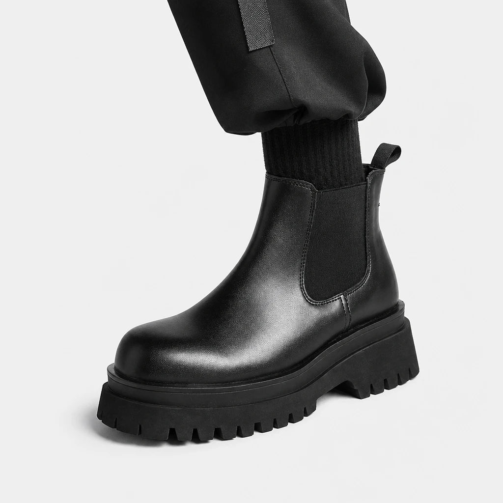 Chunky Platform Chelsea Boots For Men Black