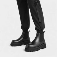 Chunky Platform Chelsea Boots For Men Black