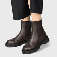 Chunky Sole Winter Chelsea Boots Leather