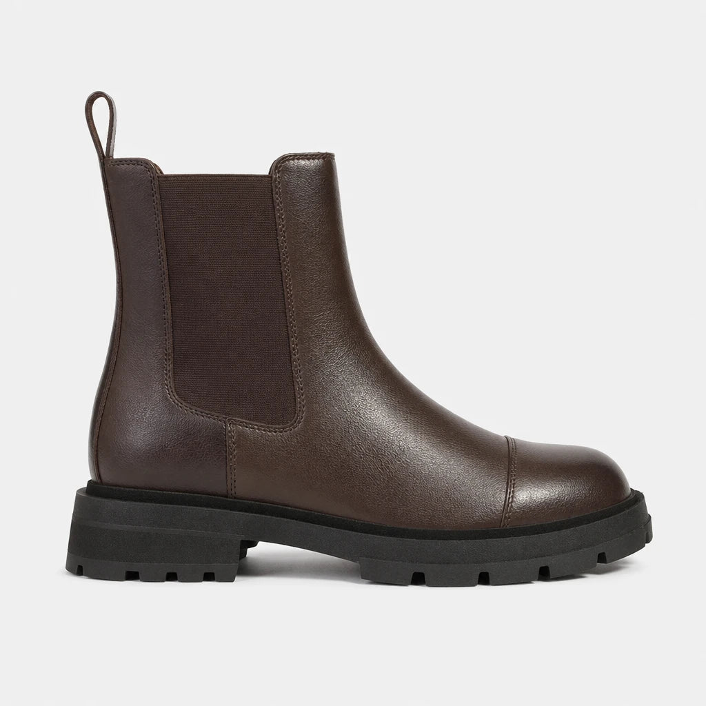 Chunky Sole Winter Chelsea Boots Leather