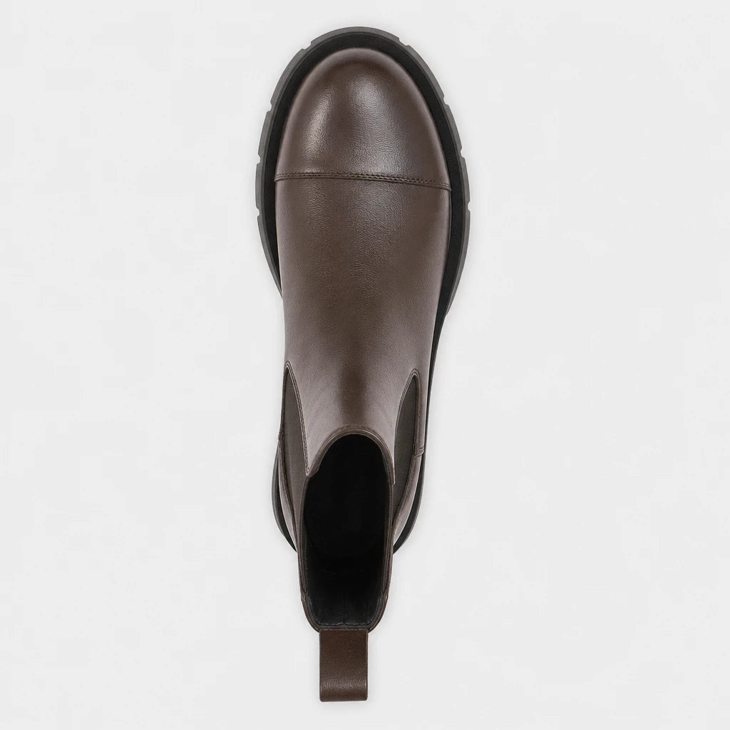 Chunky Sole Winter Chelsea Boots Leather