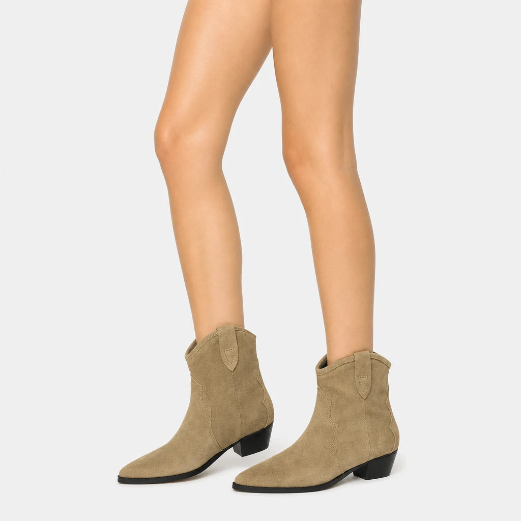 Cowboy Boots Suede Pointed Toe